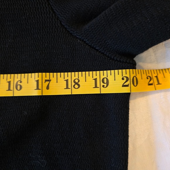 Talbots Petites Black Open Front Cardigan Sweater MP Textured Knit Back Pleat - Picture 6 of 9